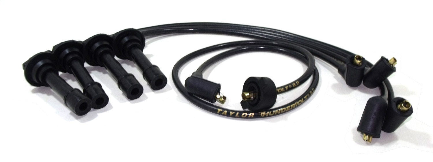 Taylor Cable 87004 ThunderVolt 8.2mm Ignition Wire Set; Black; Stock; 9.5 in.; OE Spark Plug Boot; - Truck Part Superstore