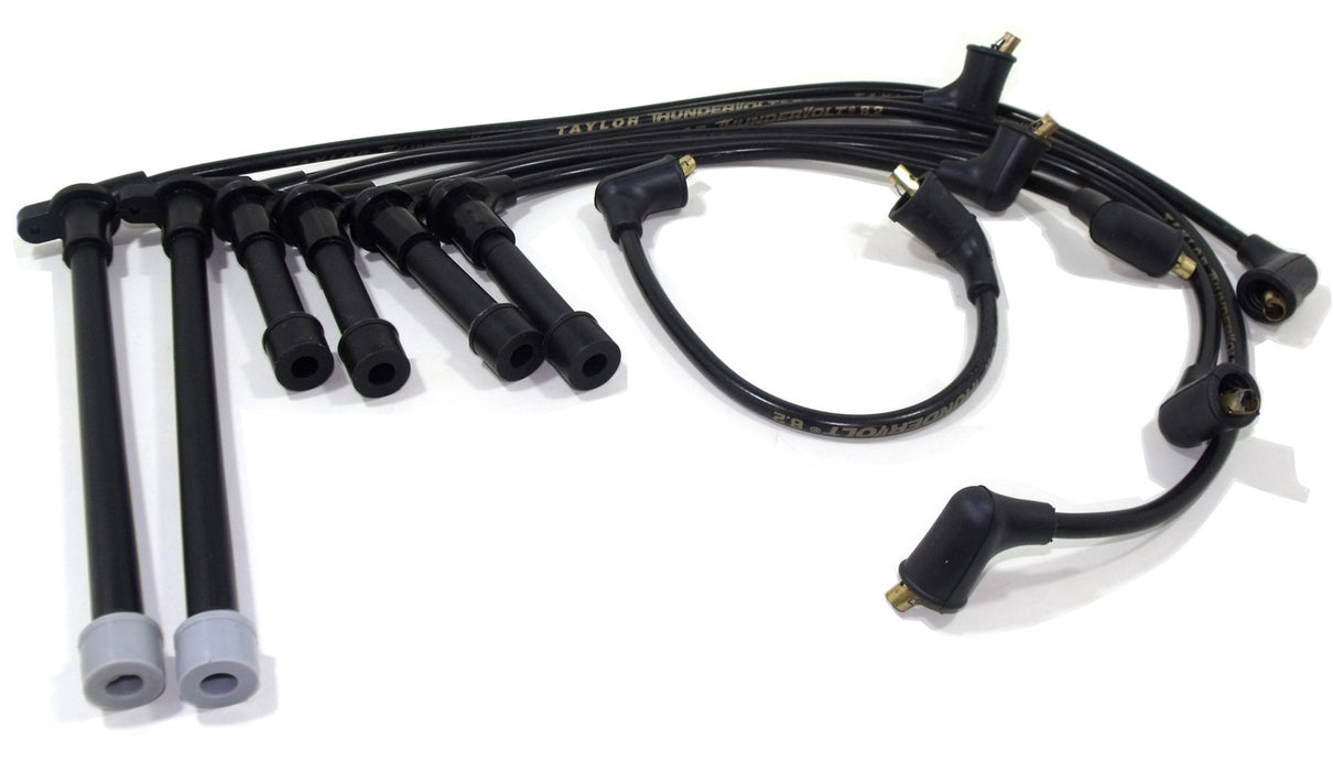 Taylor Cable 87042 ThunderVolt 8.2mm Ignition Wire Set; Black; Stock; 9.5 in.; OE Spark Plug Boot; - Truck Part Superstore