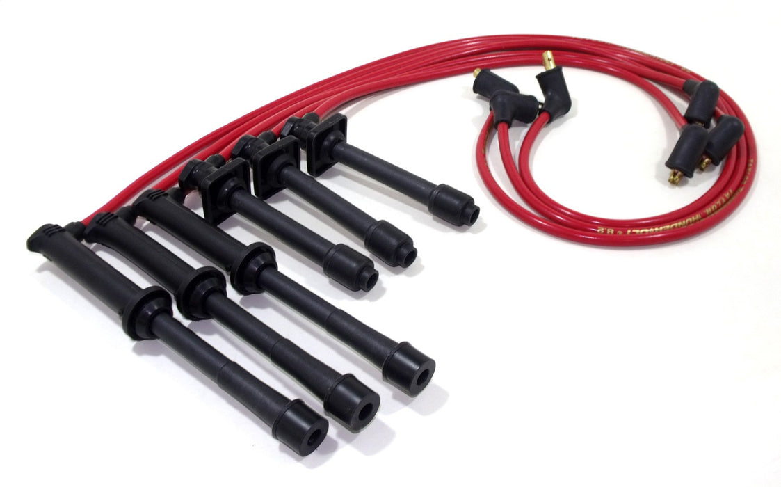 Taylor Cable 87225 ThunderVolt 8.2mm Ignition Wire Set; Red; Stock; 9.5 in.; OE Spark Plug Boot; - Truck Part Superstore