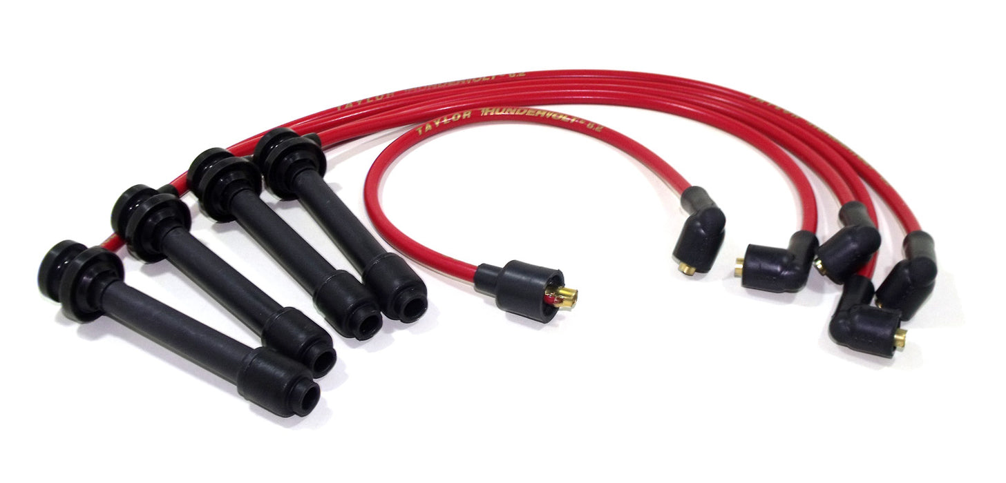 Taylor Cable 87243 ThunderVolt 8.2mm Ignition Wire Set; Red; Stock; 9.5 in.; OE Spark Plug Boot; - Truck Part Superstore