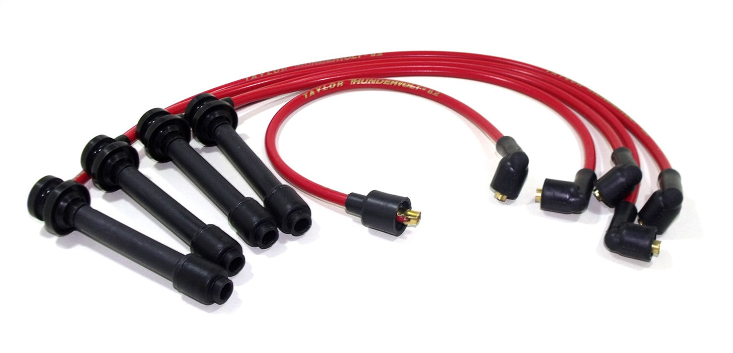 Taylor Cable 87243 ThunderVolt 8.2mm Ignition Wire Set; Red; Stock; 9.5 in.; OE Spark Plug Boot; - Truck Part Superstore