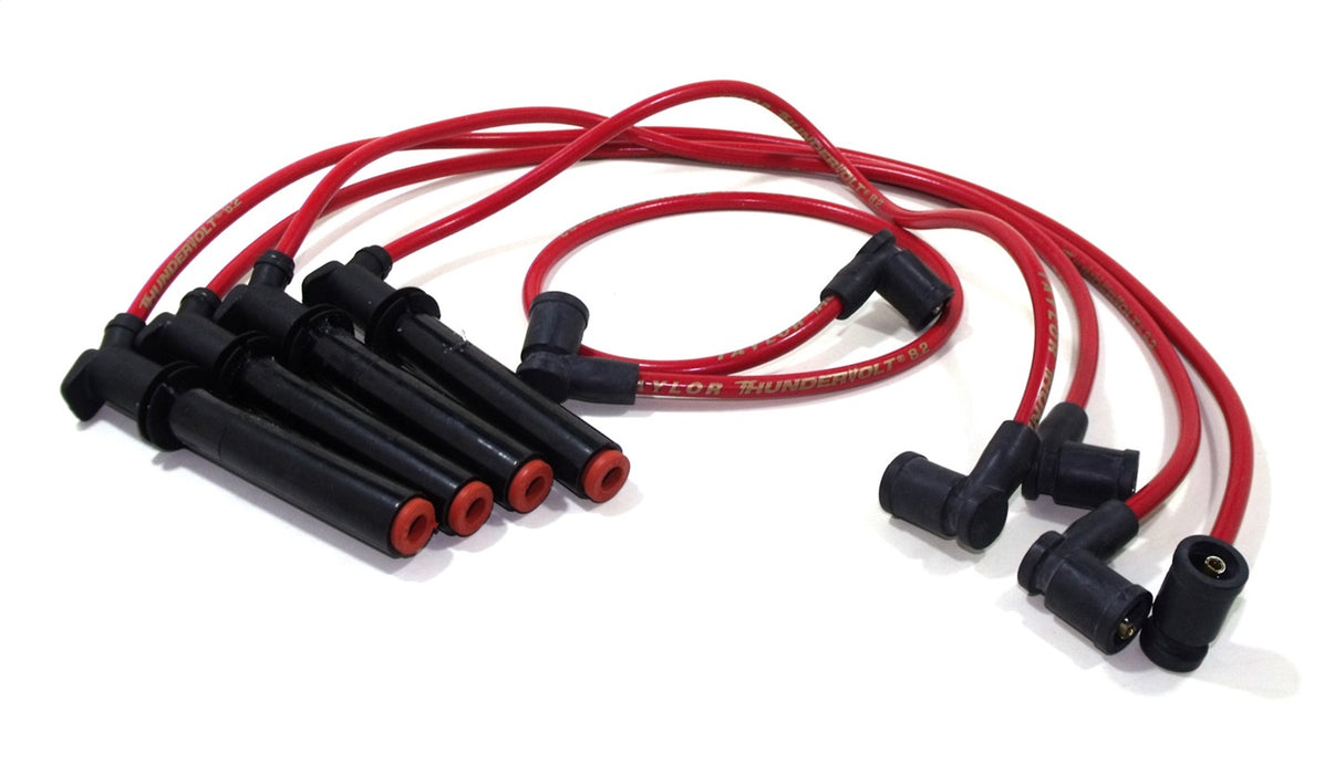Taylor Cable 87282 ThunderVolt 8.2mm Ignition Wire Set; Red; Stock; 9.5 in.; OE Spark Plug Boot; - Truck Part Superstore