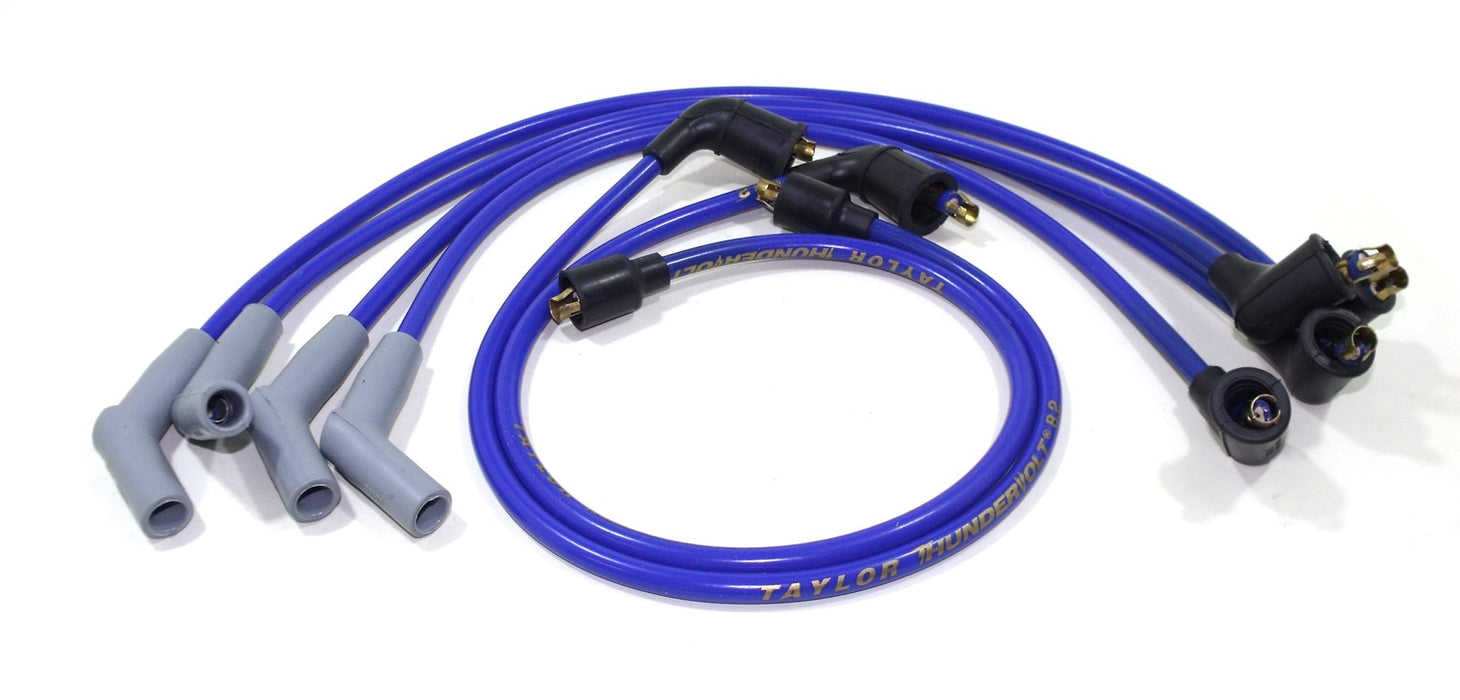 Taylor Cable 87624 ThunderVolt 8.2mm Ignition Wire Set; Spiro-Wound; Custom Fit; 135 deg.; Blue; - Truck Part Superstore