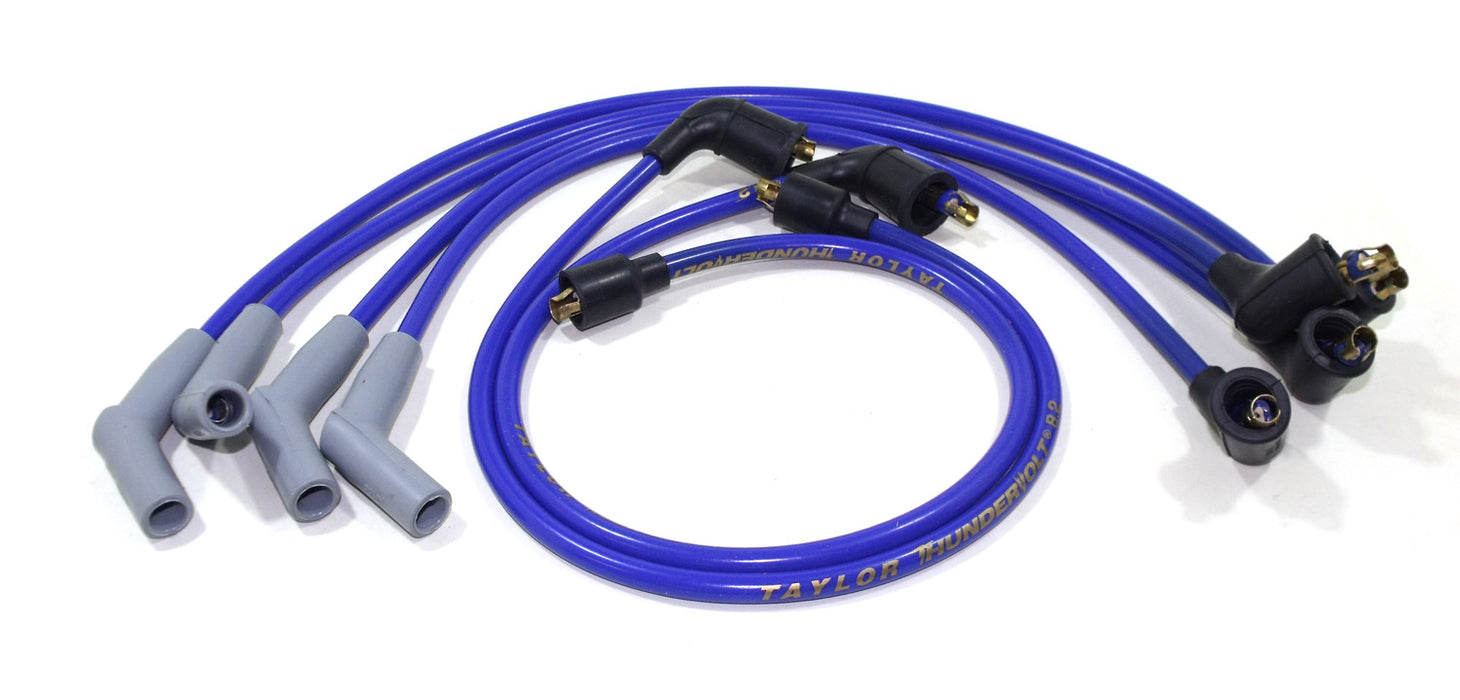 Taylor Cable 87624 ThunderVolt 8.2mm Ignition Wire Set; Spiro-Wound; Custom Fit; 135 deg.; Blue; - Truck Part Superstore
