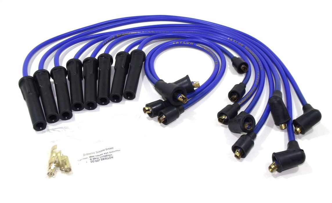 Taylor Cable 87641 ThunderVolt 8.2mm Ignition Wire Set; Blue; Stock; 11.75 in.; 180 Deg. Plug Boot; - Truck Part Superstore
