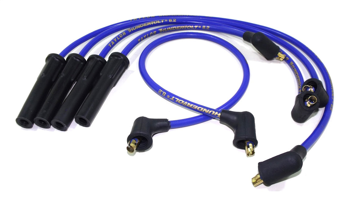 Taylor Cable 87650 ThunderVolt 8.2mm Ignition Wire Set; Blue; Stock; 11.75 in.; 180 Deg. Plug Boot; - Truck Part Superstore