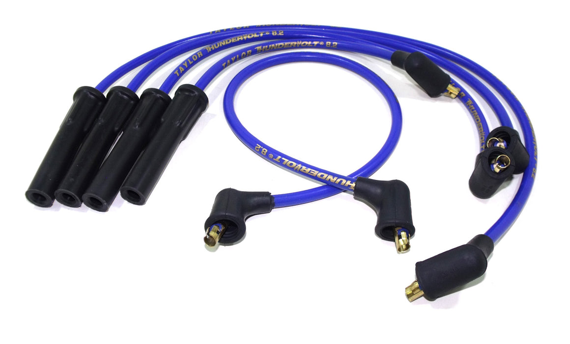 Taylor Cable 87650 ThunderVolt 8.2mm Ignition Wire Set; Blue; Stock; 11.75 in.; 180 Deg. Plug Boot; - Truck Part Superstore