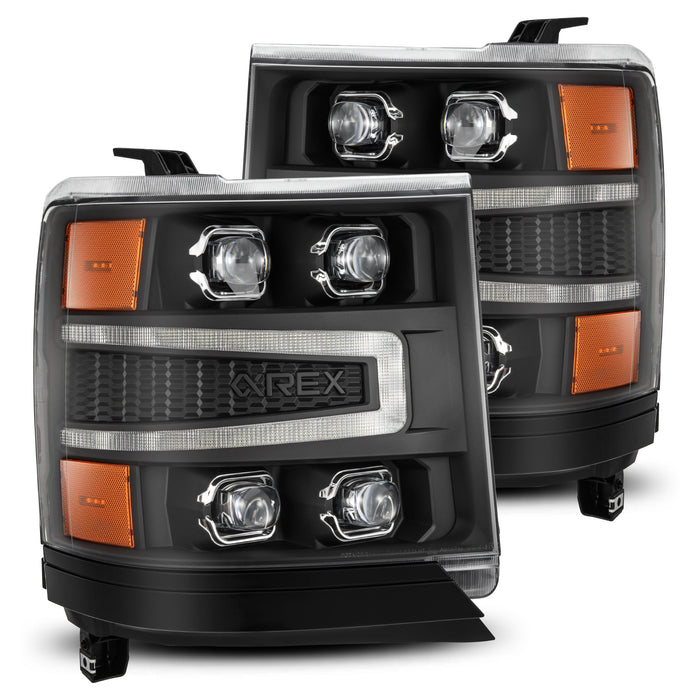 AlphaRex 880237 LED Projector Headlights in Black - Truck Part Superstore