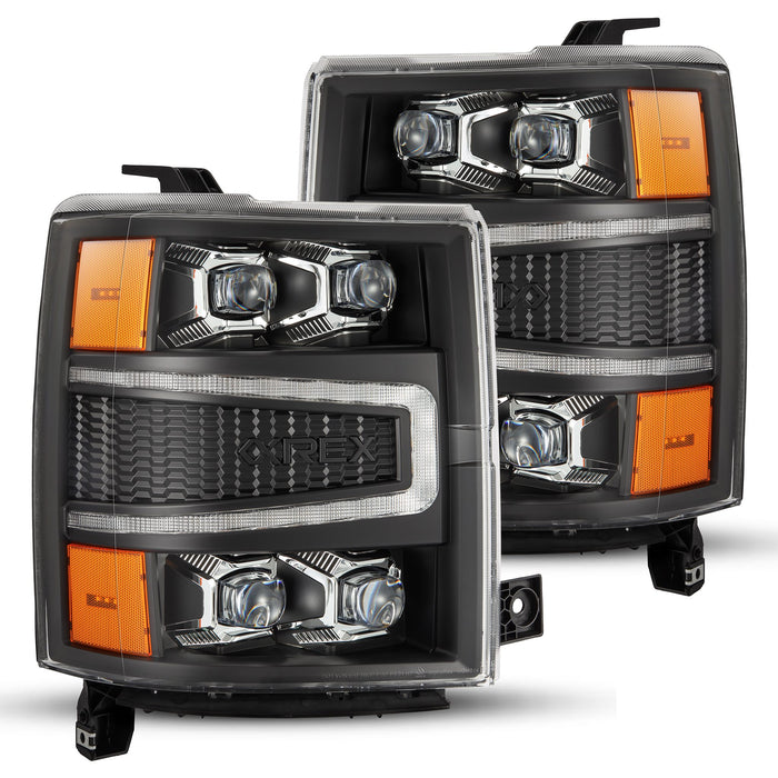 AlphaRex 880239 LED Projector Headlights in Black - Truck Part Superstore