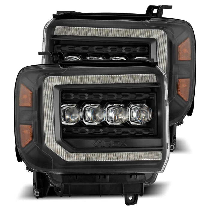 AlphaRex 880617 LED Projector Headlights in Black - Truck Part Superstore