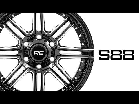 Rough Country 88170912 88 Series Wheel One-Piece Gloss Black 17x8.5 6x5.5 -12mm Rough Country - Truck Part Superstore