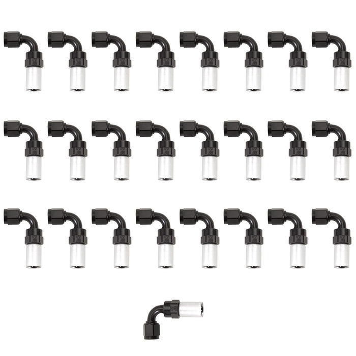 Russell 610428 - 4 PROCLASSIC CRIMP 90 DEGREE ADJUSTABLE HOSE END BLACK & NATURAL 25 PACK - Truck Part Superstore