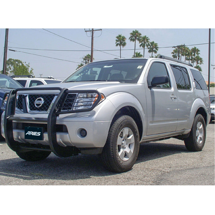 ARIES 9047 Black Steel Grille Guard, Select Nissan Frontier, Pathfinder for Select Nissan Frontier