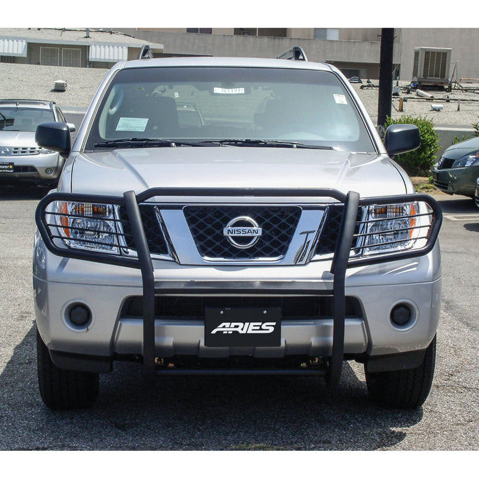ARIES 9047 Black Steel Grille Guard, Select Nissan Frontier, Pathfinder for Select Nissan Frontier