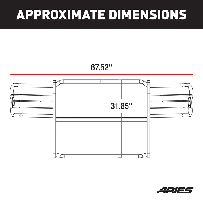ARIES 9048 Black Steel Grille Guard, Select Nissan Xterra for Select Nissan Xterra