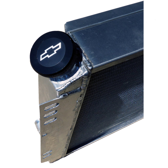Proform 141-820 Twist-On Radiator Cap; Chevrolet Bowtie Emblem; Black Anodized Billet Aluminum - Truck Part Superstore