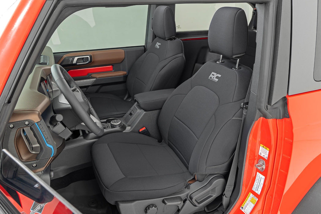 Rough Country 91050 Seat Covers Bucket Seats Front Row and Rear Row Ford Bronco 2 Door (21-23) Rough Country - Truck Part Superstore