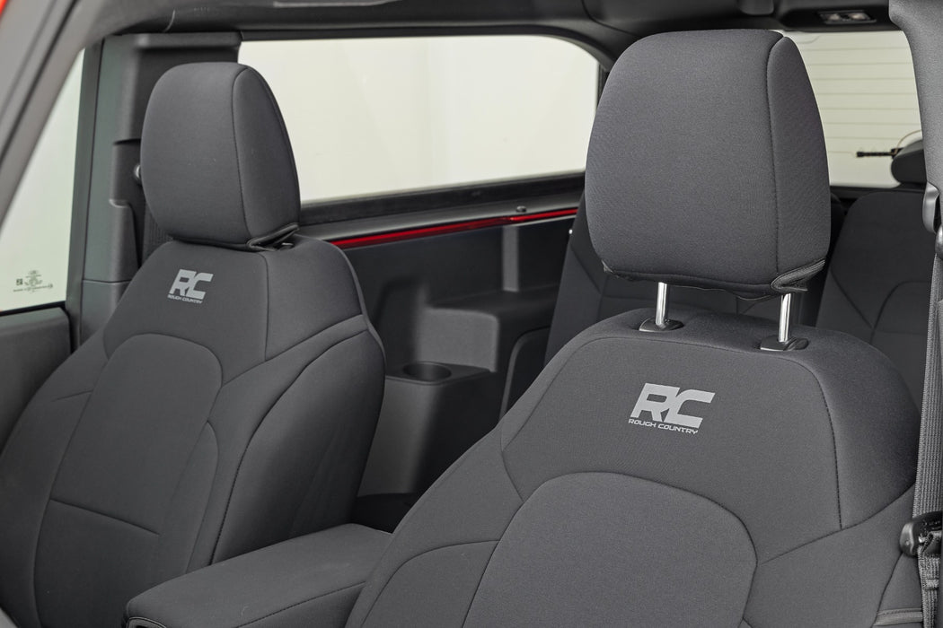Rough Country 91050 Seat Covers Bucket Seats Front Row and Rear Row Ford Bronco 2 Door (21-23) Rough Country - Truck Part Superstore