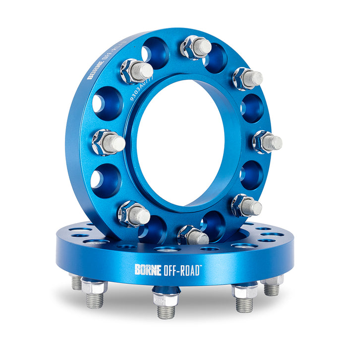 Mishimoto BNWS-006-450BL Wheel Spacers, 8X165.1, 121.3mm Center Bore, M14 X 1.5, 45mm Thick, Blue - Truck Part Superstore
