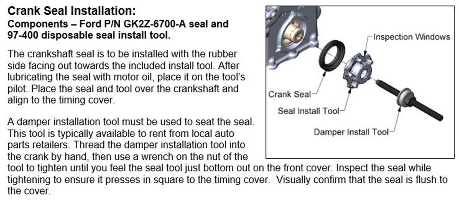 Holley 97-400 Crankshaft Seal Installation Tool; Fits w/Ford 7.3L Godzilla Engine Swap; Front; - Truck Part Superstore