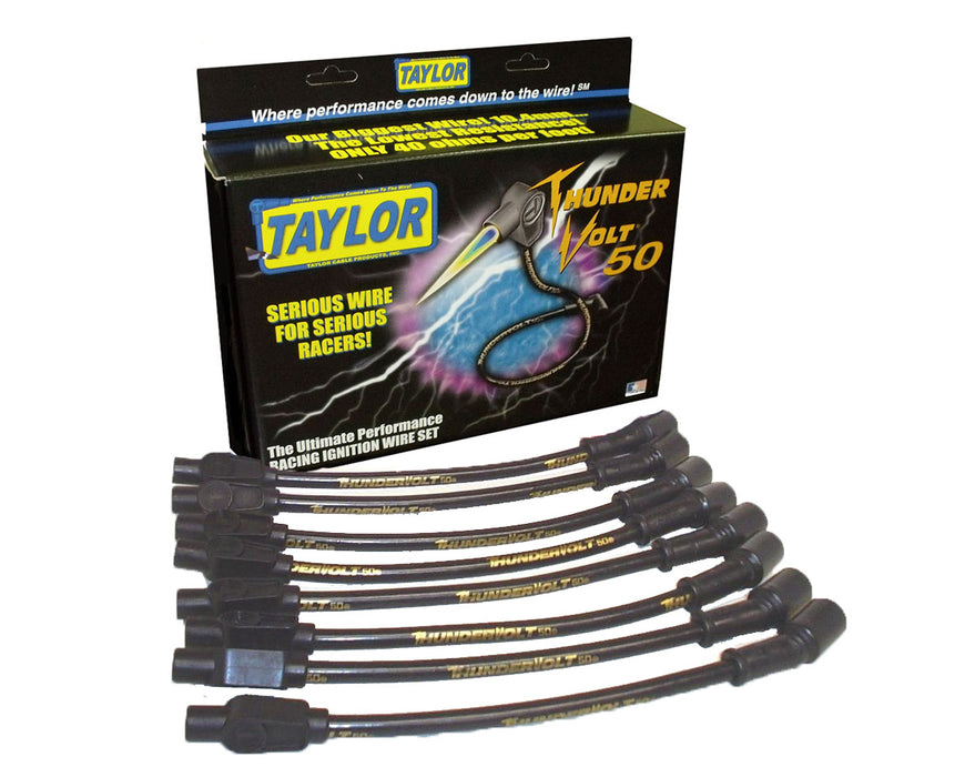 Taylor Cable 98005 ThunderVolt 50 10.4mm Ignition Wire Set; Custom Fit; Black - Truck Part Superstore
