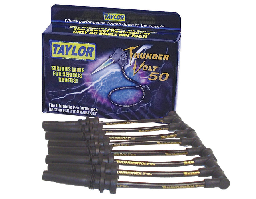 Taylor Cable 98010 ThunderVolt 50 10.4mm Ignition Wire Set; Custom Fit; Black - Truck Part Superstore