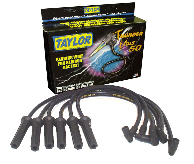 Taylor Cable 98024 ThunderVolt 50 10.4mm Ignition Wire Set; Custom Fit; Black - Truck Part Superstore
