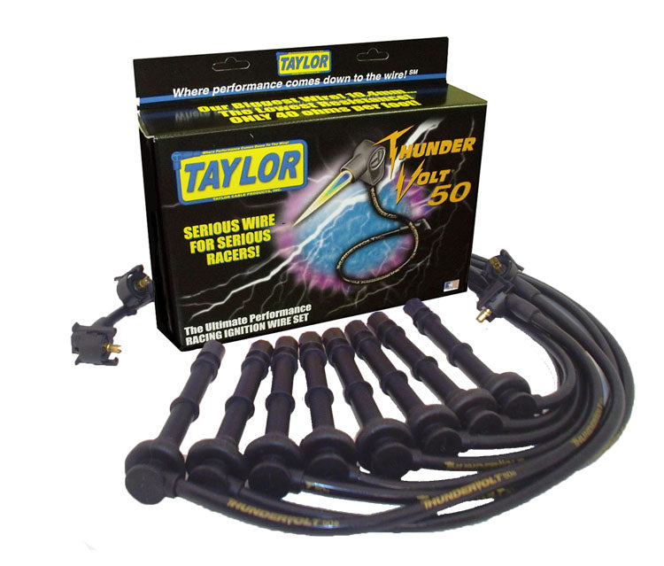 Taylor Cable 98059 ThunderVolt 50 10.4mm Ignition Wire Set; Custom Fit; Black - Truck Part Superstore