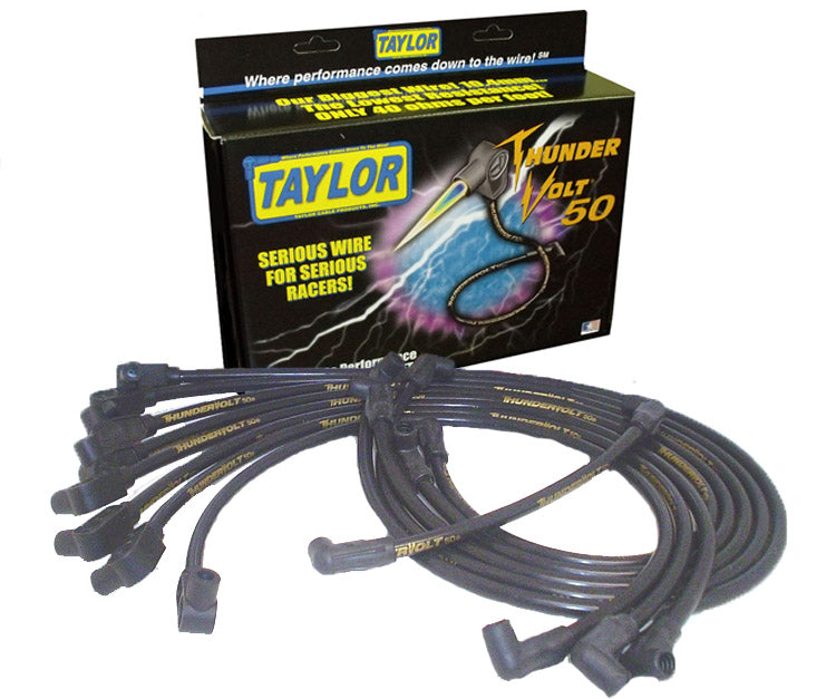 Taylor Cable 98081 ThunderVolt 50 10.4mm Ignition Wire Set; Custom Fit; Black - Truck Part Superstore