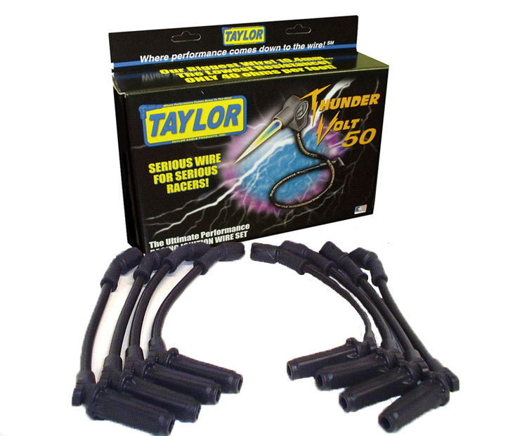 Taylor Cable 98086 ThunderVolt 50 10.4mm Ignition Wire Set; Custom Fit; Black - Truck Part Superstore