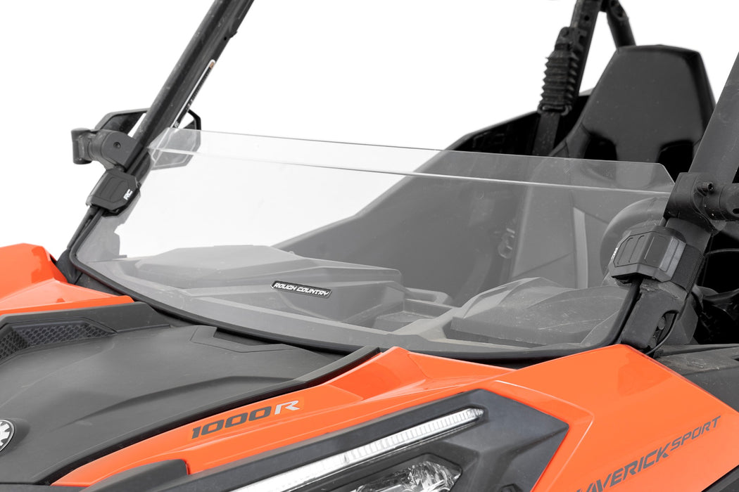 Rough Country 98101931 Half Windshield Scratch Resistant Can-Am Maverick Sport Rough Country - Truck Part Superstore