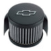 Proform 141-613 Engine Valve Cover Breather; Chevy Logo; Push-In Style w/Hood; Black Crinkle - Truck Part Superstore