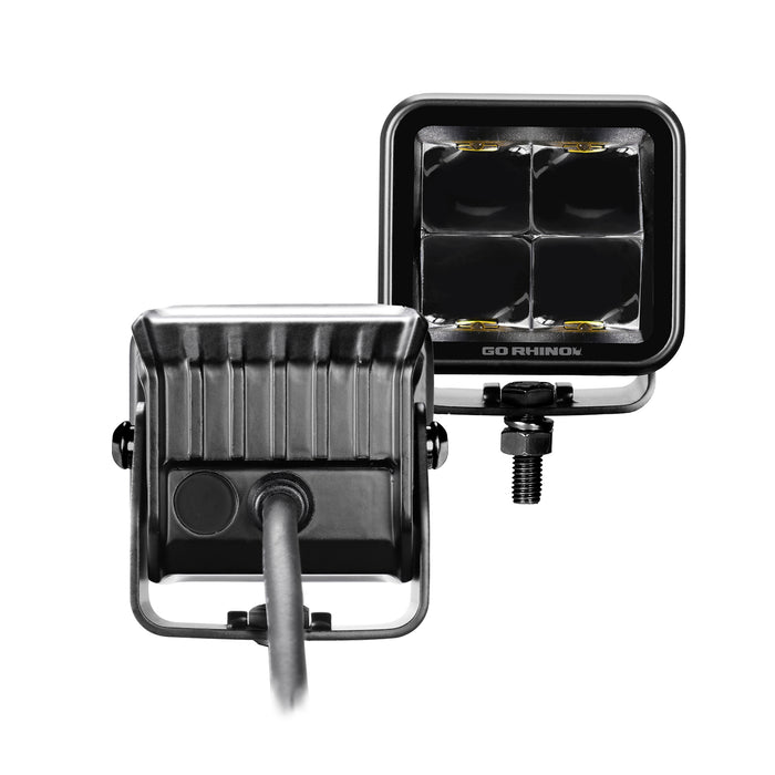 Go Rhino 750200321SCS Blackout Series Lights - Pair of 2x2 Cube Spot Light Kit - Truck Part Superstore