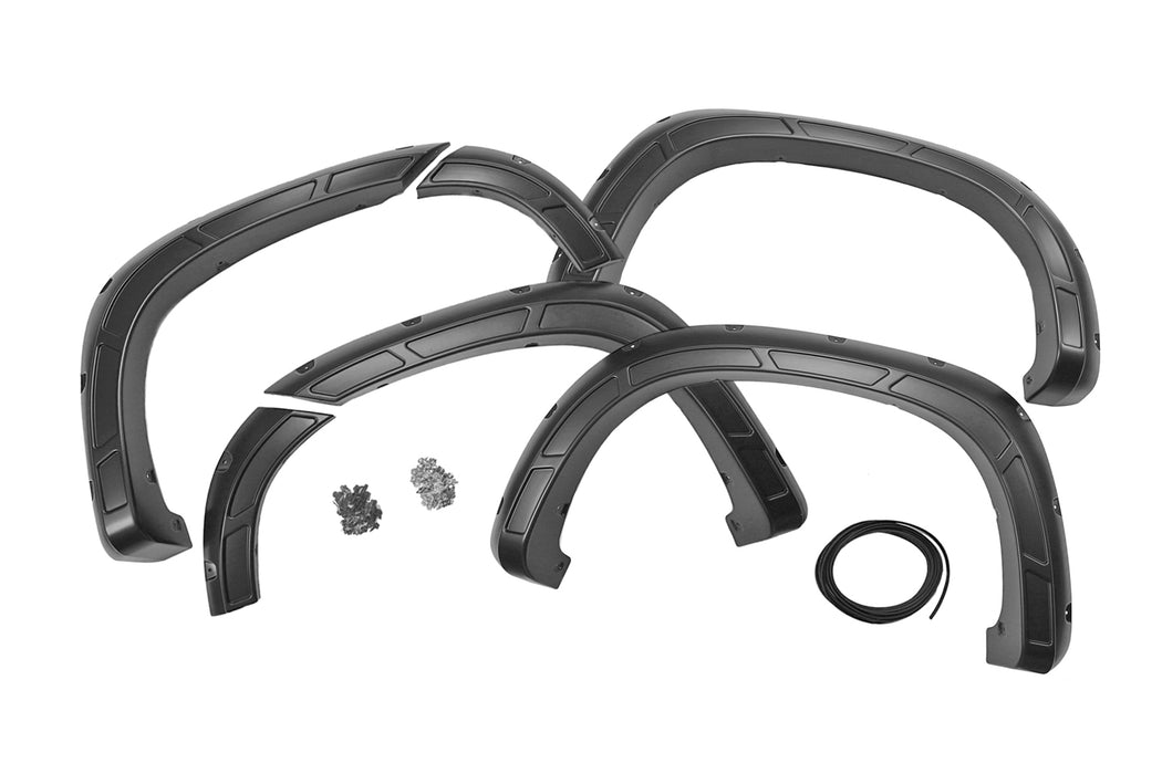 Rough Country A-C12211-RCGB Defender Pocket Fender Flares Gloss Black Chevy Silverado 1500 2WD/4WD (19-23) Rough Country - Truck Part Superstore