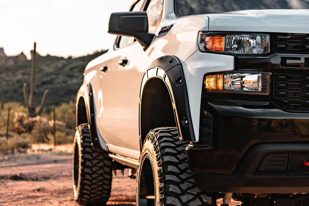 Rough Country A-C12211 Defender Pocket Fender Flares Flat Black Chevy Silverado 1500 2WD/4WD (19-23) Rough Country - Truck Part Superstore