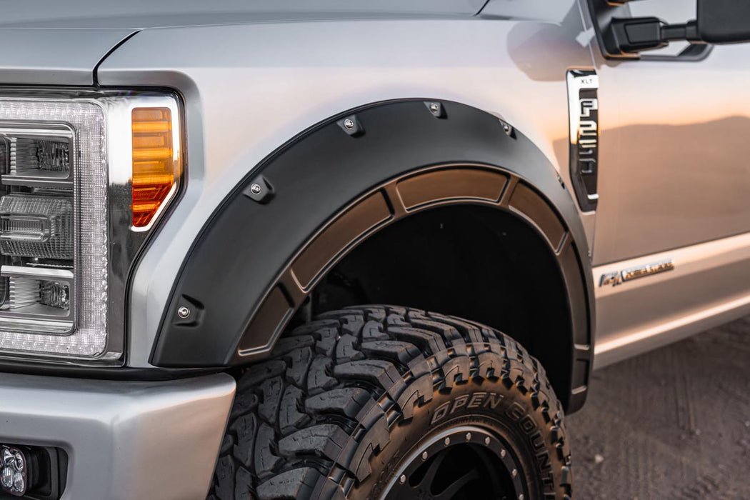 Rough Country A-F21112-G1 Defender Pocket Fender Flares Absolute Black Ford Super Duty (17-22) Rough Country - Truck Part Superstore