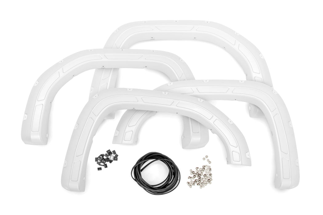 Rough Country A-G11950-GAZ Defender Pocket Fender Flares Summit White GMC Sierra 1500 (19-23) Rough Country - Truck Part Superstore