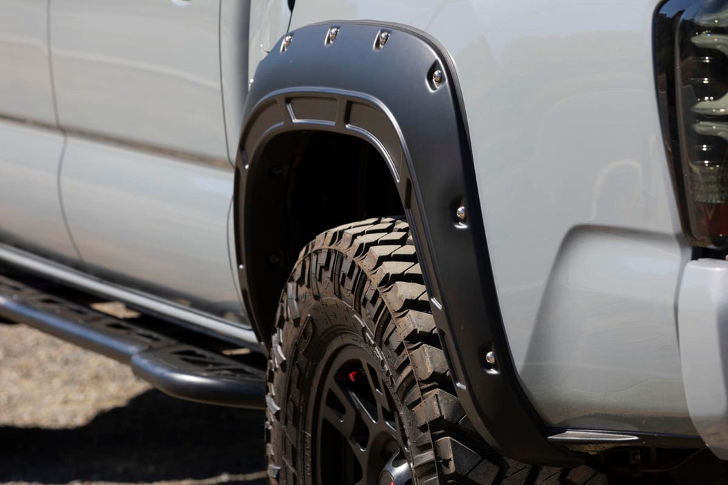 Rough Country A-T11621-O4O Defender Pocket Fender Flare Super White Toyota Tacoma (16-23) Rough Country - Truck Part Superstore
