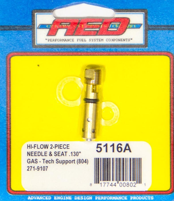 ADVANCED ENGINE DESIGN 5116A .130 Bottom Feed Hi-Flow Needle & Seat - Each