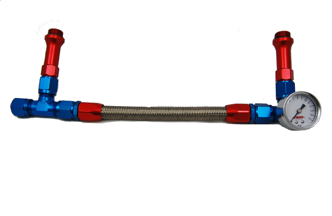 ADVANCED ENGINE DESIGN 6096 Holley #6 Braided Fuel Line w/Gauge