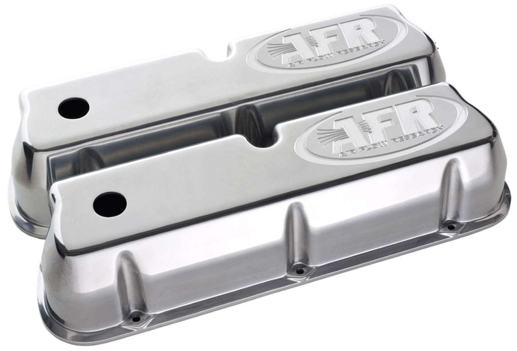 AIR FLOW RESEARCH 6714 SBF Tall Alum Valve Cvr Polished w/AFR Logo