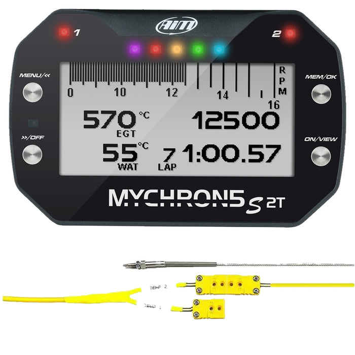 AIM SPORTS XD2M5S2TEGTRM1011U MyChron 5S 2T w/ EGT & Water Temp