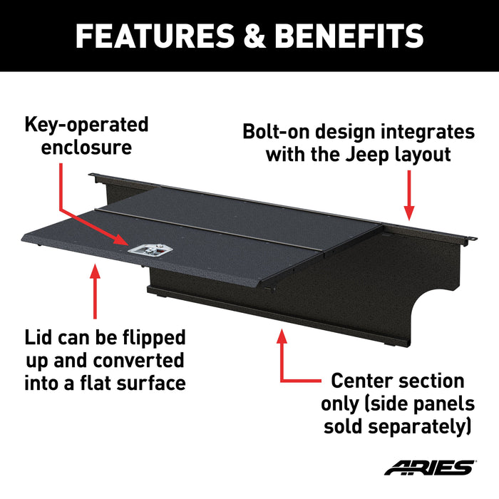 ARIES ALC25000-00 Jeep JK Unlimited Security Cargo Lid Center Section for Select Jeep Wrangler