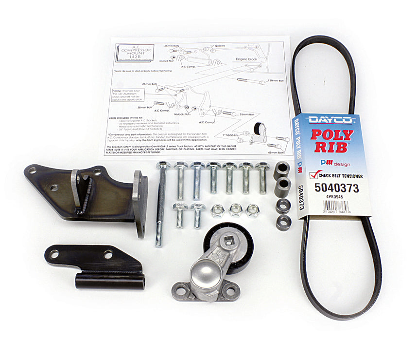 ALAN GROVE COMPONENTS 142R LS Engine Low A/C Compressor Bracket