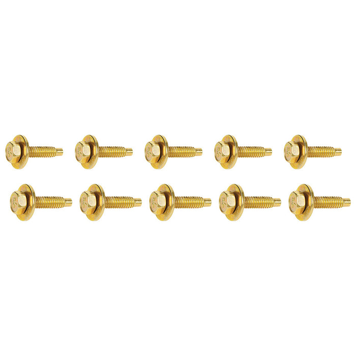ALLSTAR PERFORMANCE 16554 Body Bolt 1-1/8in 10pk Gold