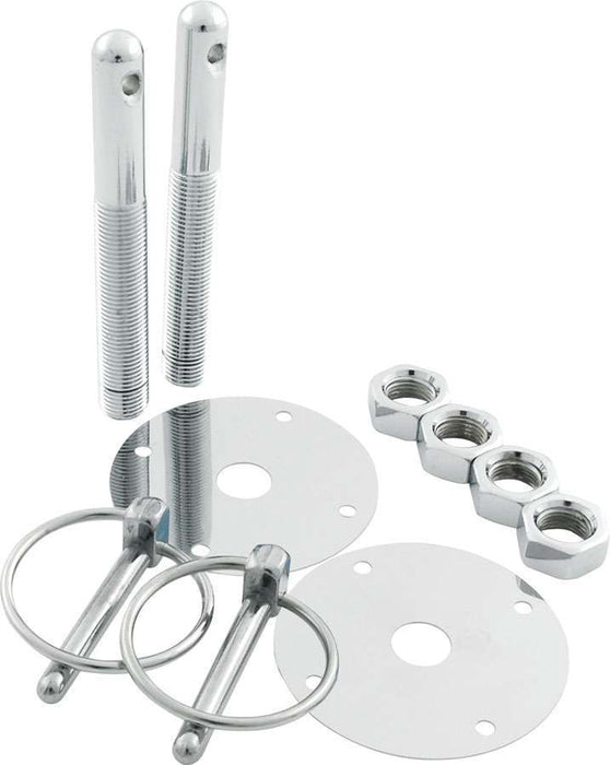 ALLSTAR PERFORMANCE 18513 Steel Hood Pin Kit w/ 1/4in Flip-Over Clips