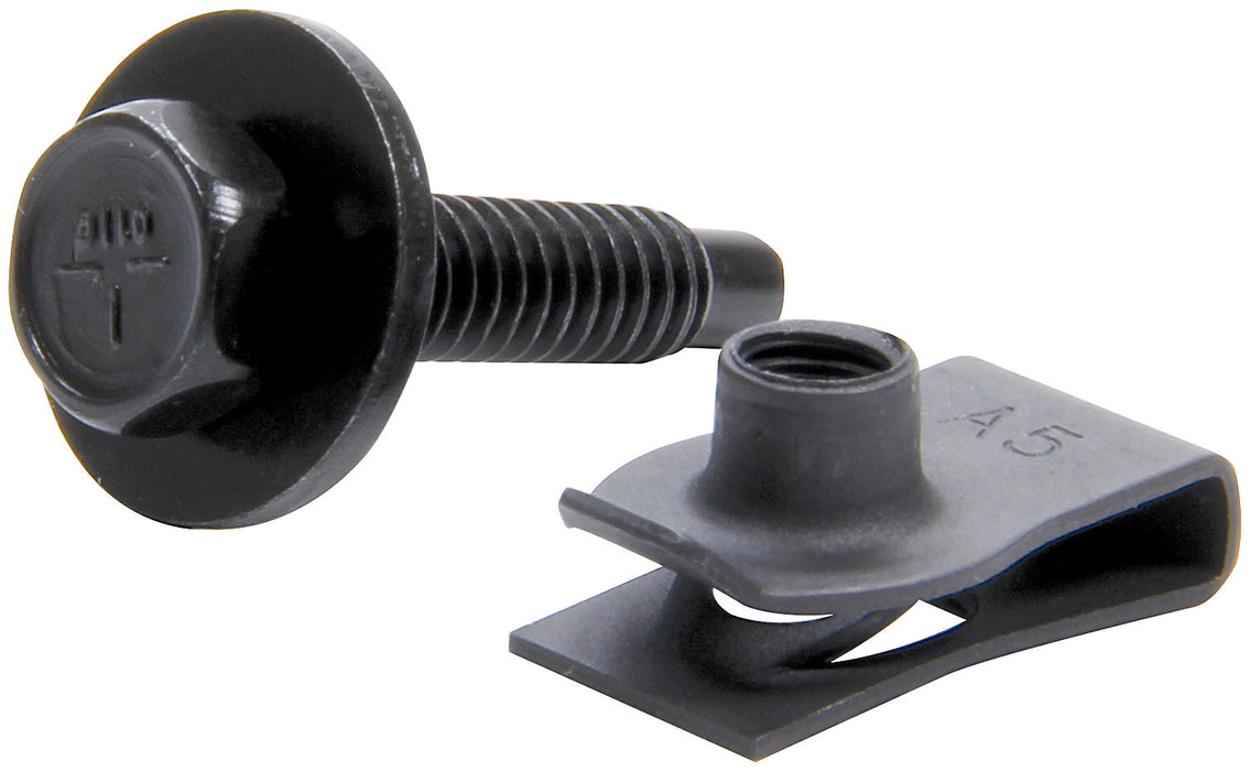 ALLSTAR PERFORMANCE 18558-50 Body Bolt Kit w/ Clips 50pk Black