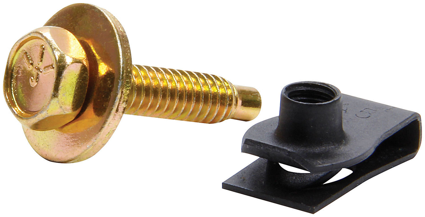 ALLSTAR PERFORMANCE 18559-50 Body Bolt Kit w/ Clips 50pk Gold