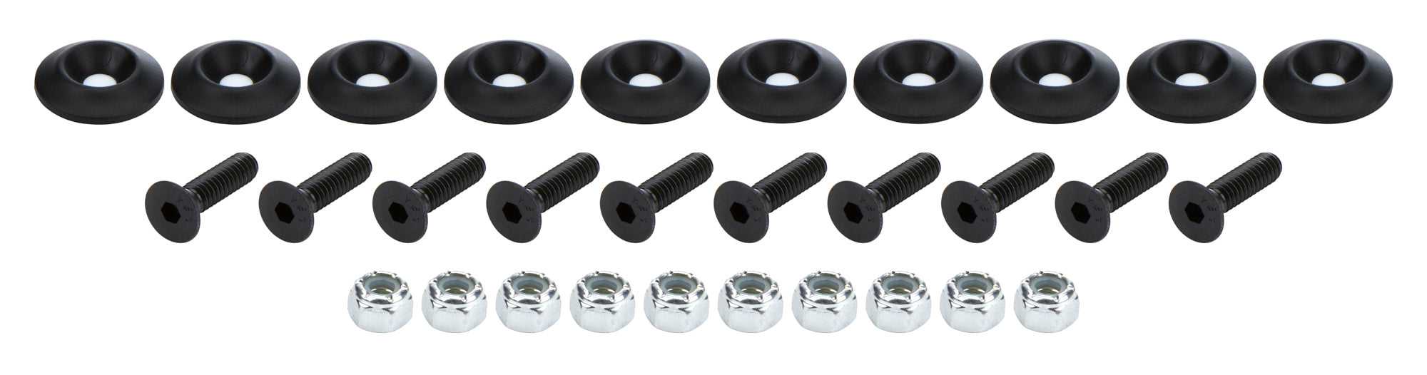 ALLSTAR PERFORMANCE 18680 Countersunk Bolt Kit Black 10pk