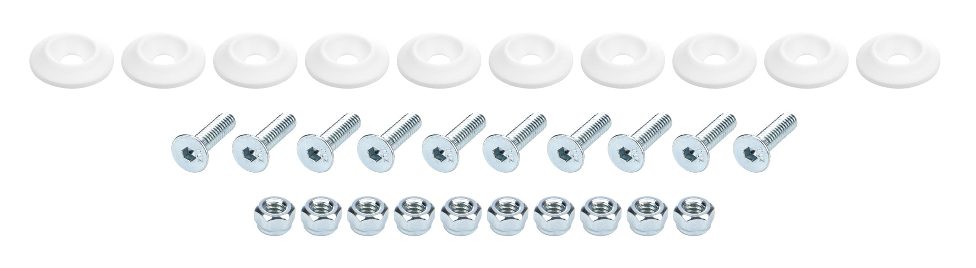 ALLSTAR PERFORMANCE 18681 Countersunk Bolt Kit White 10pk